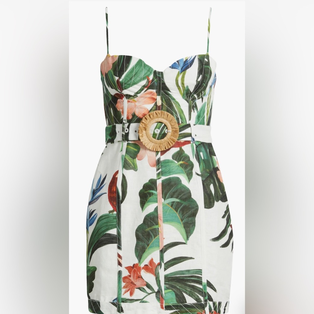 FARM Rio Midnight McCaw Fiesta Floral Linen Blend Mini Dress NWT Large - Picture 6 of 7